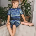 thumbnail image 4 of Fotbe The Starry Night Pijama Estampada de 2 Piezas para Niños – Ropa de Dormir de Manga Corta Cómoda para Niños y Niñas, Camiseta y Shorts de Algodón-Large, 4 of 6