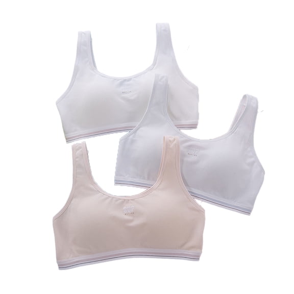 LYMAYTER ‌Big Girls Sports Bra 9-13 Teen Wireless Seamless Breathable Daily Wear‌ for Training Bra 75-90A