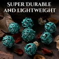 thumbnail image 3 of Ensemble de dés en Métal DND - Design Rond Unique en Forme d'Orbe Creuse pour un Meilleur Roulement - Ensemble de dés en Métal Dragon Magnifique pour Jeux de Rôle (RPG) - Ensemble de dés D&D Donjons et Dragons (Aqua Teal), 3 of 5