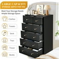 thumbnail image 4 of Ktaxon Large 6 Drawers Dresser Chests for Bedroom, Wood Chset of Drawers,Dressers Organizer for Bedroom, Living Room,Hallway, Black, 4 of 17