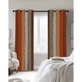 thumbnail image 3 of Burnt Orange Brown Blackout Curtains, Light Blocking Print Window Curtains, Farmhouse Vintage Wooden Thermal Insulated Window Drapes for Living Room Kitchen Cafe 2 Panels, 84"W x 63"L, 3 of 9