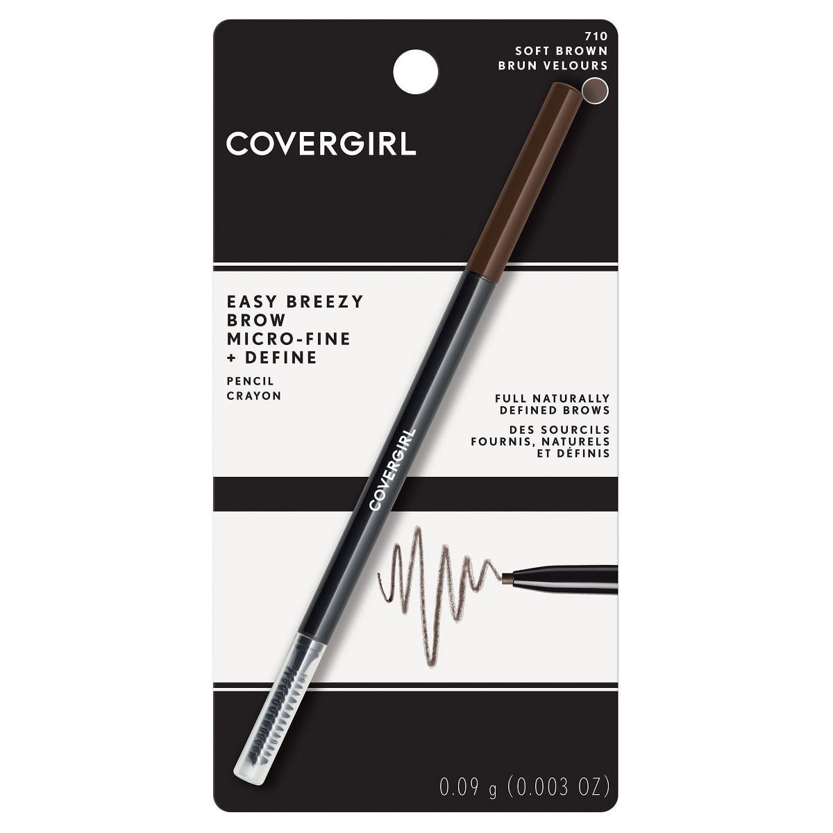 COVERGIRL Easy Breezy Brow Micro-Fine + Define Pencil, Soft Brown, 0.003 oz (0.09 g) (Pack of 2)