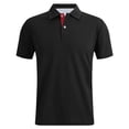 thumbnail image 3 of KLHDSF Men's Short Sleeve Polo Golf Shirts 3-Button Moisture Wicking Athletic T-Shirts Casual Collared Tops Black L, 3 of 9