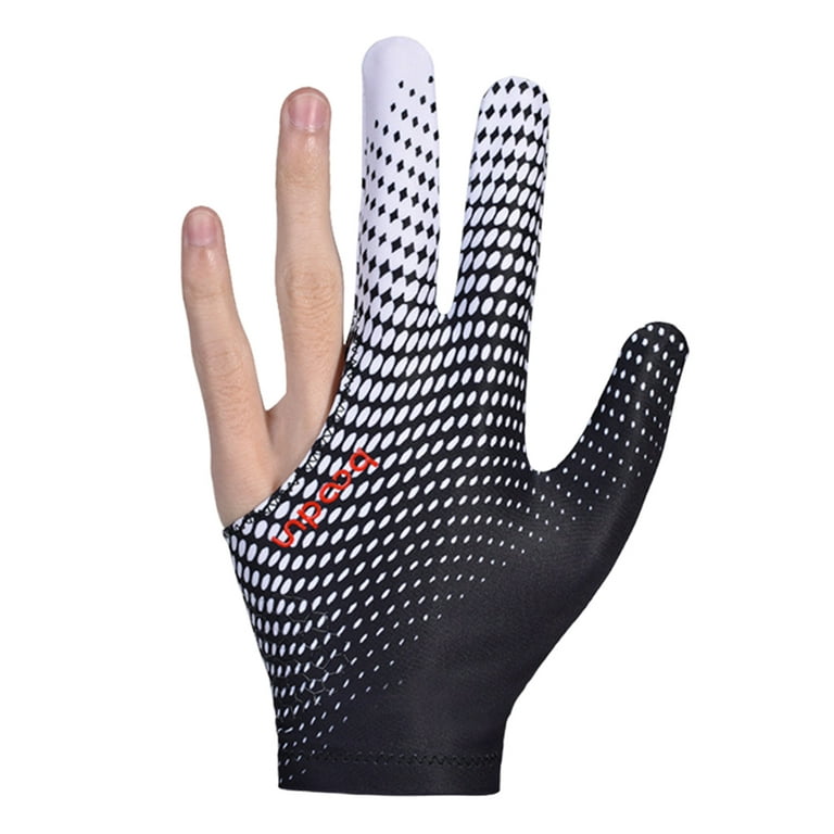 Billiard Glove -skid Breathable Cue Sport Glove 3 Finger Super Elastic Sports  Glove Fits on Left or Right Hand 
