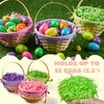 thumbnail image 3 of Joyfy 4 Pcs Easter Baskets with 4 Colors Grass Paper Shreds, Easter Woven Basket with Handles for Kids, (9" X 8") Easter Baskets for Easter Egg Hunt, Filling with Party Favors, 3 of 8