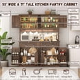 thumbnail image 3 of ANPOO 71" Tall Farmhouse Kitchen Pantry Cabinet with LED Light, Power Outlet & 8 Doors with Door-mounted Storage, Large Freestanding Storage Hutch with Open Countertop for Dining Room, Living Room, 3 of 9