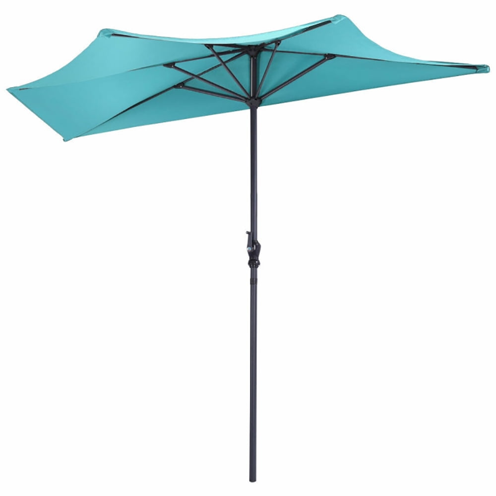 Aimee Lii 9Ft Patio Bistro Half Round Umbrella, Table Umbrella Outdoor Patio, Turquoise Aimee Lii 9Ft Patio Bistro Half Round Umbrella, Table Umbrella Outdoor Patio, Turquoise