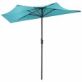 thumbnail image 2 of Yardi Yard 9Ft Patio Bistro Half Round Umbrella -Turquoise, Patio Offset Umbrella with Easy Tilt Adjustment, Outdoor Cantilever Hanging Umbrella, Sunshade Umbrella Canopy, 2 of 7