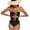Black, variant on Purcolt One Piece Swimsuit Women Strapless Cutout Slimming Tummy Control Bathing Suit Ring Linked Cheeky High Cut Monokini Swimwear Trendy Beach Vacation Swim Suit