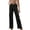 Black, variant on Womens Wide Leg Cargo Pants Fashion Solid Color Elastic Waisted Pocket Drawstringfull Length Pants Olive Green