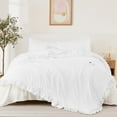 thumbnail image 3 of Garvee Heated Comforter Blanket Queen Size, Ruffle Electric Quilt with Wireless LCD Controller, Fast Heating & Overheat Protection, ETL Certified, Machine Washable(White, Queen 90"x90"), 3 of 10