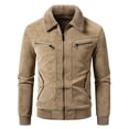 thumbnail image 4 of Men's Heavyweight Winter Multi-Pocket Casual Jacket with Faux Fur Collar Zipper Coat, Stylish Outerwear for Cold Weather, 4 of 14