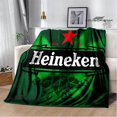 thumbnail image 3 of Manta de franela con estampado de cerveza verde, mantas cálidas para camas, manta de Picnic, forros de cama, regalo de cumpleaños, 3 of 4
