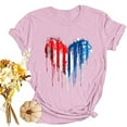 thumbnail image 6 of SOOMLON Fourth of July Flowy Tops for Women Heart Usa Flag Shirts Crew Neck 4th of July Tops Short Sleeve Loose Fit T-Shirt Y2k Tee Blouse Clothes, 6 of 6