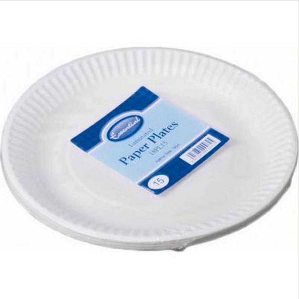 Essential Biodegradable Paper Plates (Pack of 15)