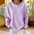 thumbnail image 5 of AKOEE Striped Sweatshirts for Women Crewneck Baggy Pullover Long Sleeve Tops Casual Loose Fall Winter Sweaters (L, Purple), 5 of 8