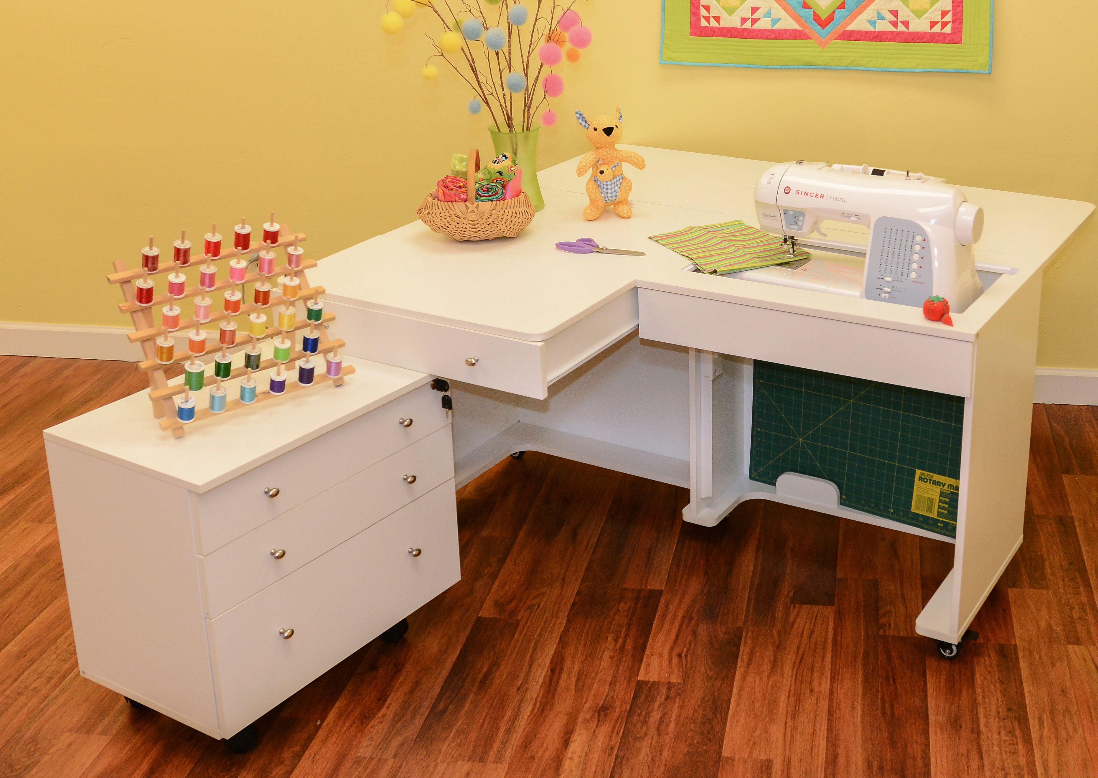 Kangaroo Ii Sewing Cabinet And Table W/ Lift And Storage, 2 Finishes