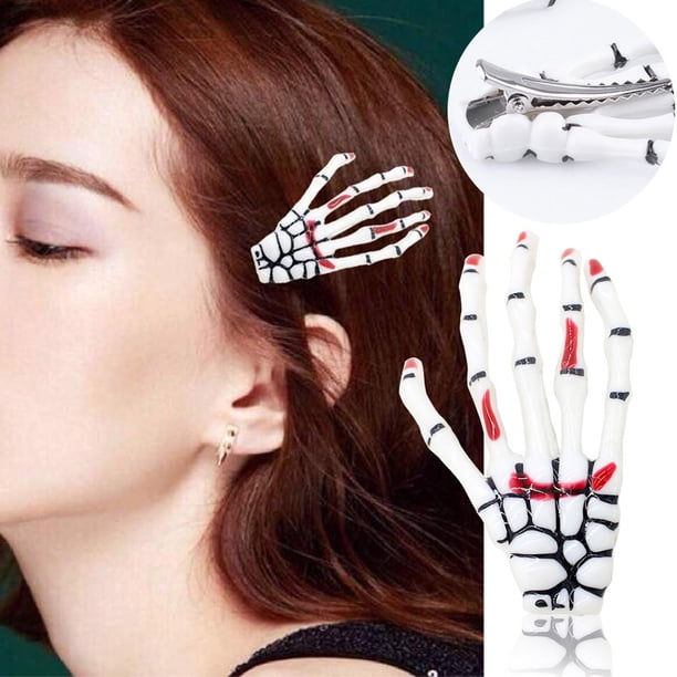 Pinzas para el cabello para mujeres, pinzas para peinar, pinzas para el cabello para niñas, accesorios para el cabello, horquillas con forma de garra, pinzas para el cabello con esqueleto de mano para