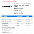 thumbnail image 2 of Front Left Axle Assembly - Compatible with 2003 - 2007 Volvo XC90 2.5L 5-Cylinder 2004 2005 2006, 2 of 2