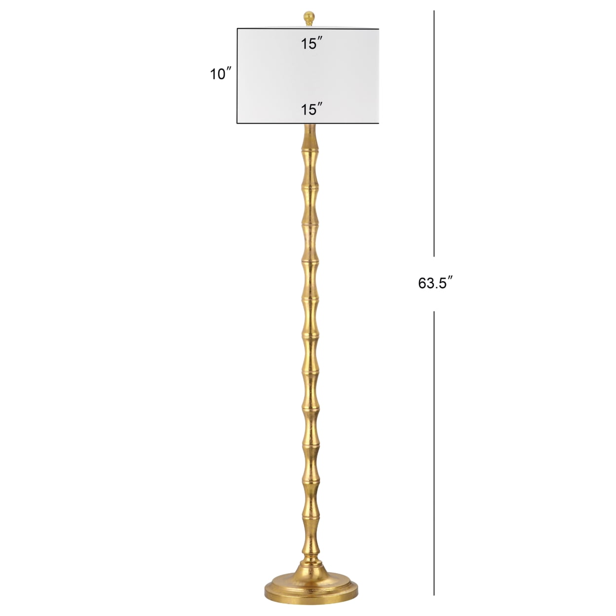 SAFAVIEH Aurelia 63.5 in. H Floor Lamp, Antique Gold/Off-White Shade