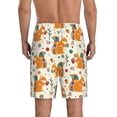 thumbnail image 3 of Kdxio Squirrel With Colorful Tail Print Mens Sleep Shorts Bottoms Soft Comfy Pajama Wear Pants with Drawstring Pockets, 3 of 7