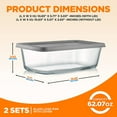 3Piece Glass Loaf Pan Set 1.9 QT Premium Stackable Food Containers w