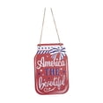 thumbnail image 2 of Patriotic Wooden Hanging Sign Flag Wood With Rope For 4th Of July Front Porch Home Deco, 2 of 6