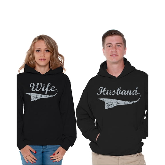 Awkward Styles Wife and Husband Matching Couple Hoodies Husband Sweater Wife Sweatshirt Valentine's Day Gifts for Couple Vintage Matching Couple Sweaters Anniversary Gifts for Husband and Wife