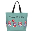 thumbnail image 2 of Bingfone Canvas Tote Bag for Women with Inner Pocket Aesthetic Cute Shopping Tote Bags Reusable Grocery Bags-Happy Independence Day Gnome, 2 of 9
