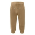 thumbnail image 2 of Huresd Men's Cotton Casual Shorts 3/4 Jogger Capri Pants Breathable Below Knee Short Pants with Three Pockets Khaki L, 2 of 4