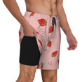 thumbnail image 2 of Balery Strawberry Bañador para hombre, shorts de playa de secado rápido con entrepierna y forro de compresión-XX-Large, 2 of 6