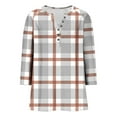 thumbnail image 3 of Cutuoiiu Loose 3/4 Sleeve Tops for Women Button V Neck Casual Tshirts Gifts, 3 of 5