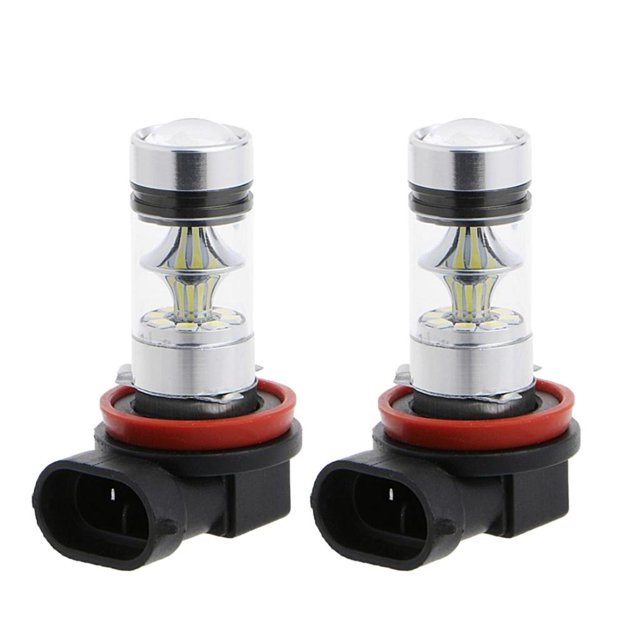 2 Piezas Proyector de lámpara de Conducción Antiniebla para Automóvil Bombillas LED Azul 10000K Cola H11 H8 LED Bombilla de luz antiniebla
