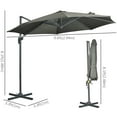 thumbnail image 3 of Outsunny ⌀ 9.6' Patio Hanging Offset Umbrella Aluminum Pole, 360° Rotation, 3 of 10