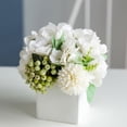 thumbnail image 2 of Cateissary Hortensia no tóxica en jarrón de cerámica: inodoro, buena sensación de manos, mascotas, flores de peonía falsas amigables Decoración Blanco, 2 of 6