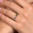 thumbnail image 4 of Gem Stone King 10K Two Tone Gold Pink Lab Grown Diamond and Green Tourmaline Engagement Ring for Women | 1.00 Cttw | Round 5MM | Gemstone April Birthstone | Size 7, 4 of 6