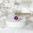 thumbnail image 3 of Rosec Jewels - Natural Amethyst Ring with Moissanite - AAA Quality Certified Amethyst Cocktail Ring - Ready to Gift for Women, 10K Yellow Gold, US 7.00, 3 of 8