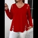 thumbnail image 4 of Blusas de Verano para Mujer con Hombros Descubiertos, Camisetas de Larga, Blusas con Diseño de Tiras Cruzadas y Aberturas Rojo 4XL, 4 of 7