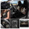 thumbnail image 2 of Yuyamidu Skull Car Seat Covers Full Set Mushroom Automotive Steering Wheel Covers Auto Seatbelt Pads Coasters Wrist Strap Keychain Lipstick Sleeve 12 Packs, 2 of 6