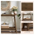thumbnail image 4 of 41.3" Farmhouse Console Table, Solid Wood Entryway Table with Storage Shelf, 2 Tiers of Narrow Behind Couch Sofa Furniture for Living Room, Hallway, Foyer, Easy Assembly, Brown, 4 of 7