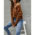 thumbnail image 5 of Solid Color Ribbed Sweater Rustic Red Large, 5 of 6
