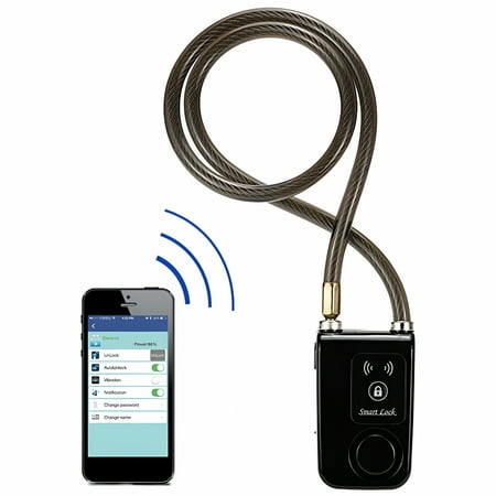 GJX 2026 New Smart Bike Lock/Bicycle Lock Bluetooth App Controlled Lock, Bike Alarm Lock 110Db, Steel Motorcycle Lock Anti Theft, Splash-Proof Bike Alarm Lock for Scooter/Stroller/Gate