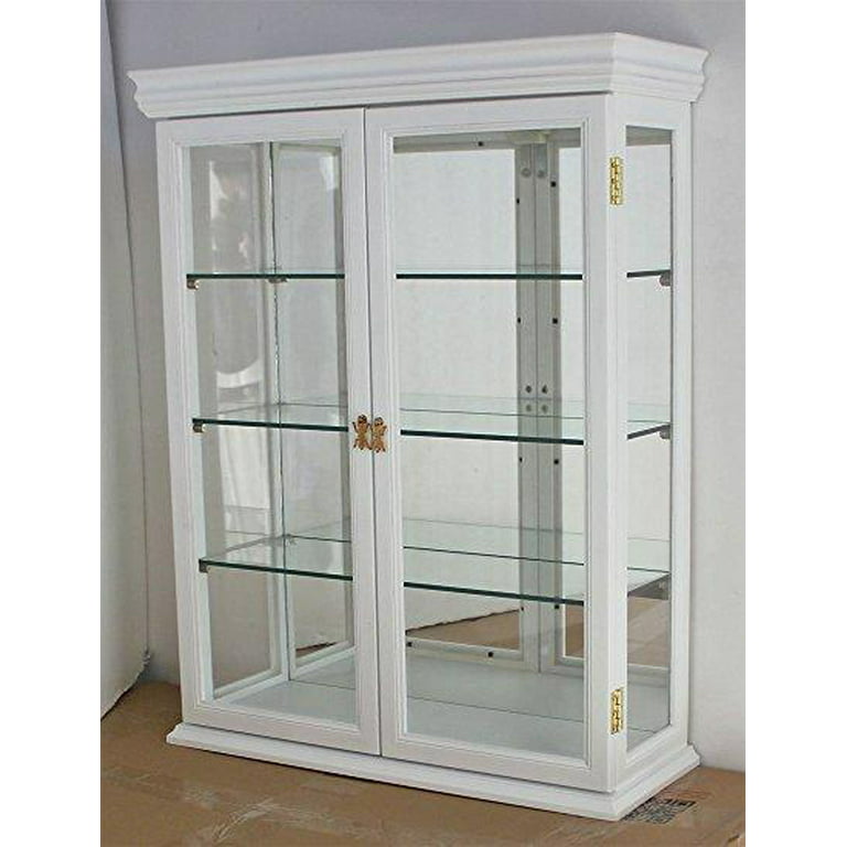 Solid Wood Small Tuscan Style Hardwood, Small White Wall Curio Cabinet
