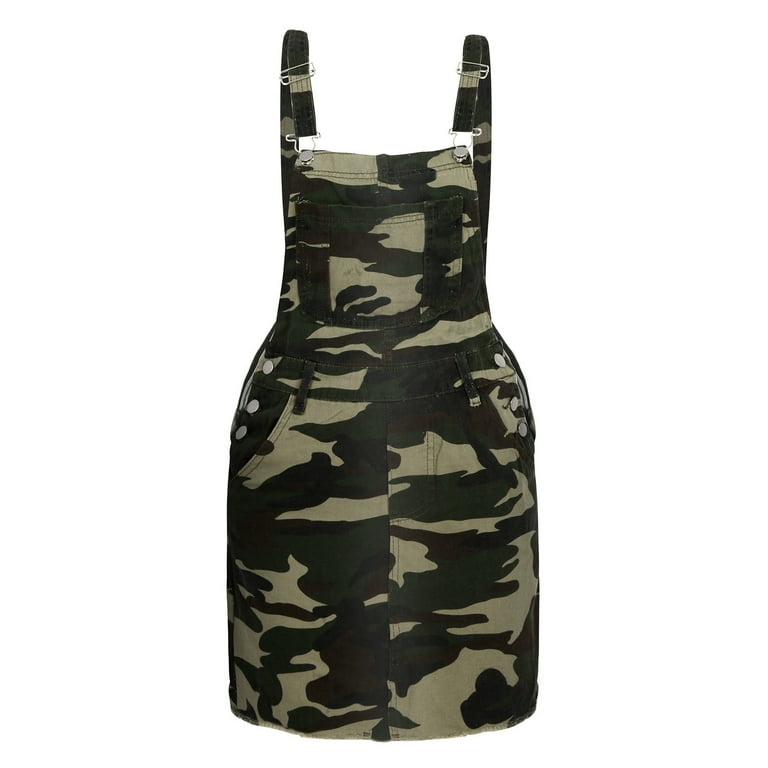 Mrat Jean Overall Skirt for Women Denim Jumpsuit Adjustable Strap