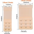 thumbnail image 3 of Women's Bra Extension Straps Set of 6 - Soft Fabric Elastic Back Extenders with Galvanized Steel Fasteners & Stainless Steel Links, Adjustable Heavy-Duty Straps, 2 Rows 3 Hooks/3 Rows 3 Hooks, Black,, 3 of 6