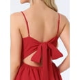 thumbnail image 5 of DARING DIVA Women's Backless Bow Tiered Ruffle A-Line Dress L Red, 5 of 6