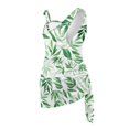thumbnail image 5 of Whosucclay Green Tropical Leaf Pattern Quick Dry Girls One Piece Swimsuit, Polyester Material Removable Bra Girl's One Piece Swimsuits for Swimwear, 9-10 Years Old, 5 of 10