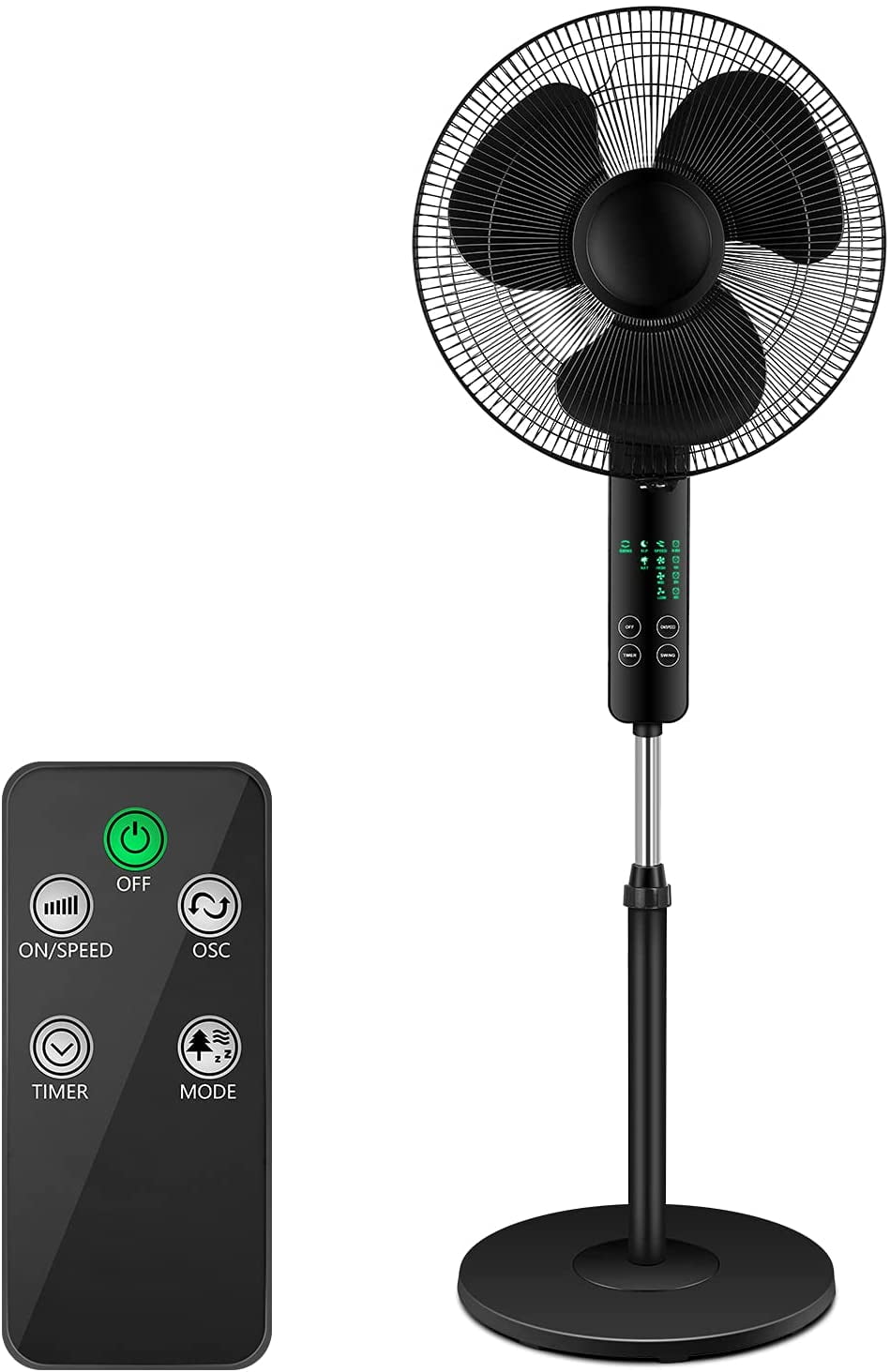 Healsmart 16 inch 3 Speed Pedestal Fan Oscillating Standing Fan with