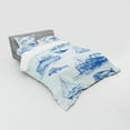 thumbnail image 3 of Ambesonne Nautical Bedding Set 3 Pcs, Wildlife Shark Boat, Twin, Pale Blue Blue, 3 of 3