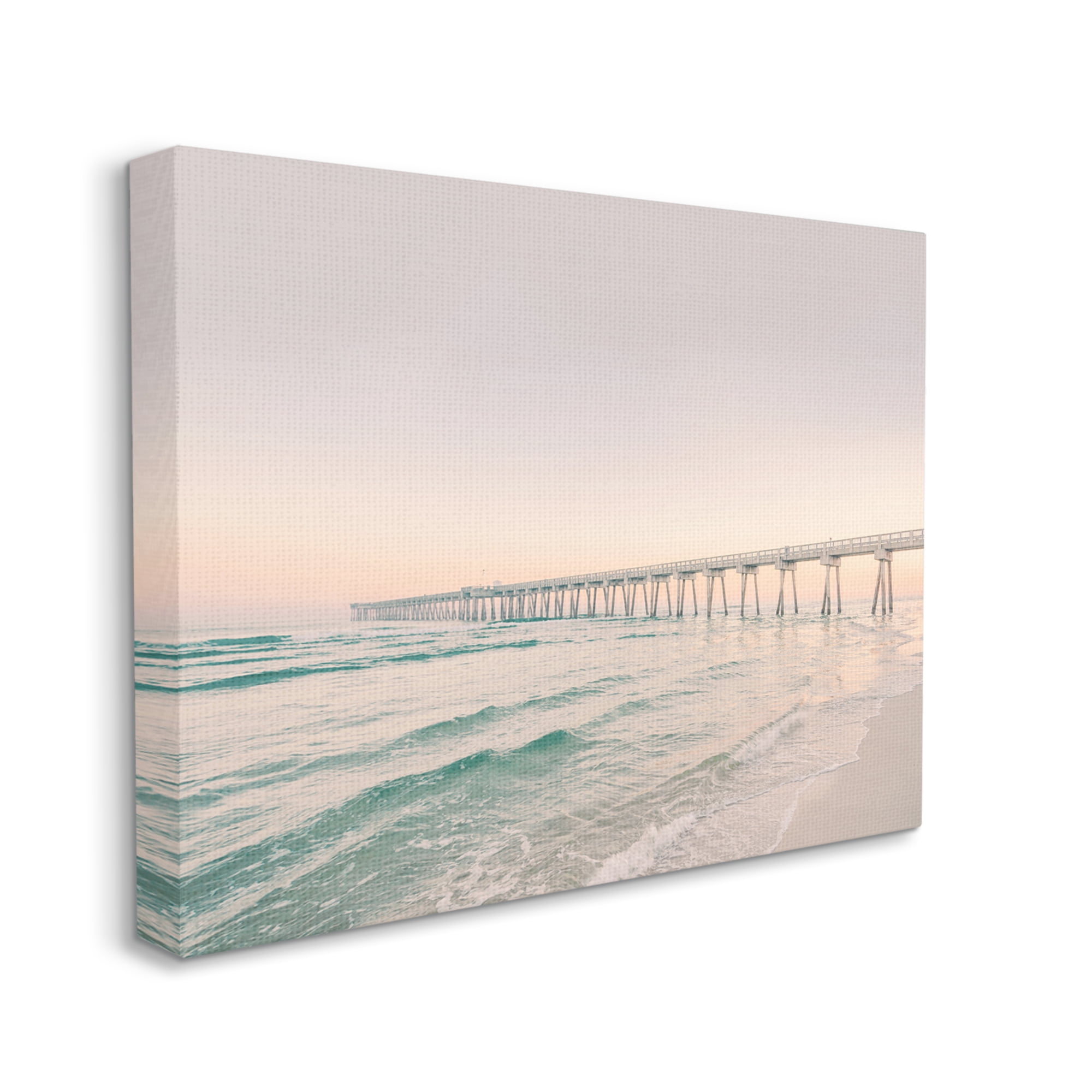 Stupell Industries Beach Pier Bridge Landscape Nature Photography Gallery Wrapped Canvas Print Wall Art, 40 x 30